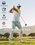 6 Pack Men's Moisture-Wicking Polo Shirts Set