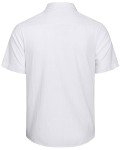 J.VER Men's Casual Half Sleeve Linen Shirt - White