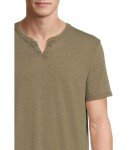 Lucky Brand Men's Dark Olive Notch Neck Tee