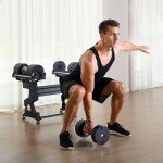 Adjustable 80LBS Dumbbell Set with Rack for Men