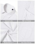 J.VER Men's Casual Half Sleeve Linen Shirt - White
