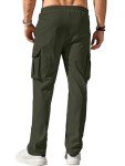 Men's Cargo Joggers with Pockets in Army Green