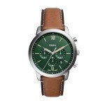 Fossil Men's Neutra Silver and Green Chronograph Watch