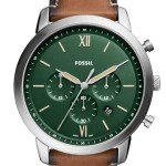 Fossil Men's Neutra Silver and Green Chronograph Watch