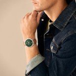 Fossil Men's Neutra Silver and Green Chronograph Watch