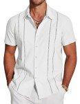 Men's Short Sleeve Cuban Guayabera Linen Shirt