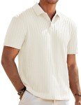 JMIERR Men's Classic Loose Fit Polo Shirt, Beige