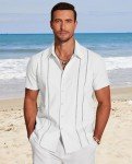 Men's Short Sleeve Cuban Guayabera Linen Shirt