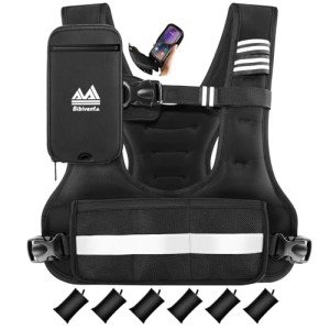 Adjustable Weighted Vest with Phone Holder - 11-20lb