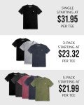 Men's 3-Pack Fitted Workout Shirts - Black/Navy/Olive