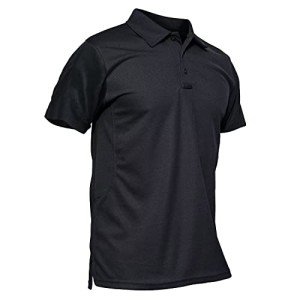 Men's Black Tactical Short Sleeve Polo Shirt