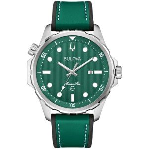 Bulova Men's Marine Star Green Strap Watch