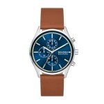 Skagen Men's Holst Chronograph Silver & Brown Watch