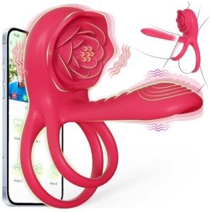 Vibrating Cock Ring with Clitoral Stimulator for Couples