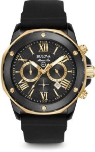 Bulova Men's Marine Star Black & Rose Gold Watch