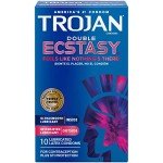Trojan Double Ecstasy Lubricated Condoms - 10 Pack
