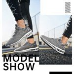 MEHOTO Men's Lightweight Athletic Sneakers - Grey/Black