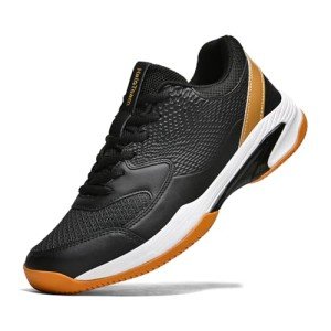 Men's Lightweight Non-Slip Tennis Shoes - Black Gold