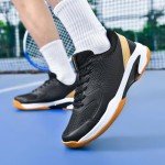 Men's Lightweight Non-Slip Tennis Shoes - Black Gold