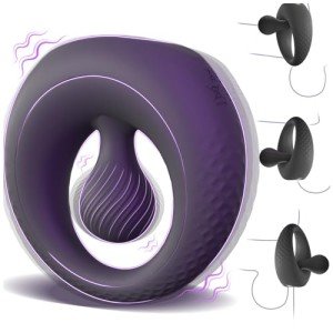 Adjustable Vibrating Cock Ring with Clitoral Stimulator