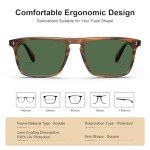 CARFIA Retro Polarized Sunglasses for Men - Green Lens