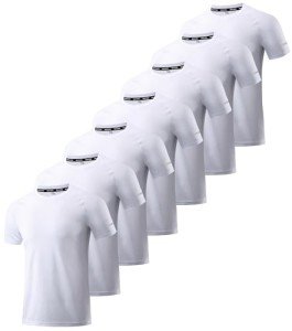 7 Pack White Moisture Wicking Crew Neck Tees