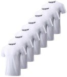 7 Pack White Moisture Wicking Crew Neck Tees