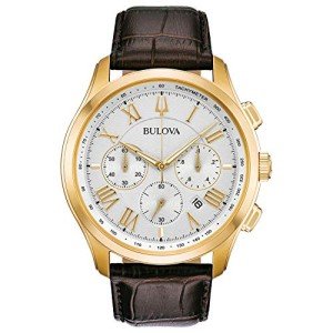 Bulova Men's Classic Brown Leather Strap Watch