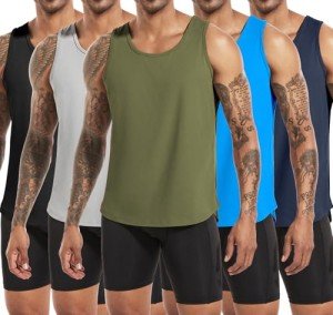 Men's 5-Pack Cotton Muscle Tank Tops for Gym