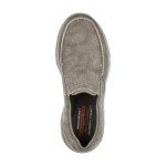 Skechers Men's Taupe Moc Toe Slip-On Shoes