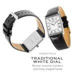 SEIKO Men's Essential White Rectangular Watch