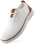 VILOCY Men's Lightweight Dress Sneakers - White