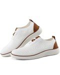 VILOCY Men's Lightweight Dress Sneakers - White