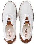 VILOCY Men's Lightweight Dress Sneakers - White