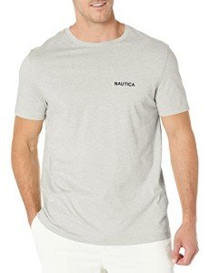 Nautica Men's Grey Heather Crew Neck T-Shirt