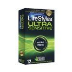 LifeStyles Ultra Sensitive Lubricated Latex Condoms - 12 Pack