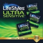 LifeStyles Ultra Sensitive Lubricated Latex Condoms - 12 Pack