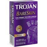 Trojan Studded Bareskin Lubricated Condoms – 10 Pack