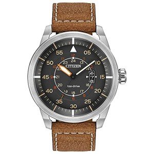 Citizen Eco-Drive 3-Hand Date Leather Watch for Men