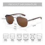 ZENOTTIC Men's Aviator Wood Polarized Sunglasses
