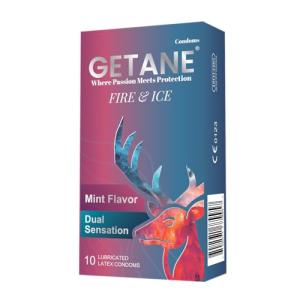 GETANE Fire&Ice Lubricated Condoms, 10 Count