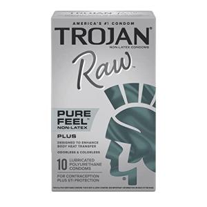 Trojan Raw Non-Latex Pure Feel Condoms - 10 Pack
