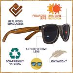 Men's Walnut Wood Sunglasses with Black Polarized Lenses