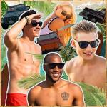 Men's Walnut Wood Sunglasses with Black Polarized Lenses