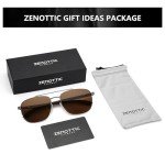 ZENOTTIC Men's Aviator Wood Polarized Sunglasses