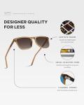 WearMe Pro Polarized Brown Square Sunglasses for Men