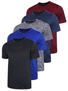 5 Pack Men’s Quick Dry Crew Neck T-Shirts