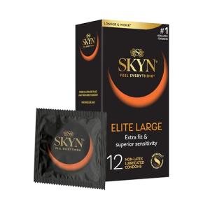 SKYN Elite Large Non-Latex Lubricated Condoms, 12 Pack