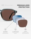 Men's Polarized Square Sunglasses - Retro Style