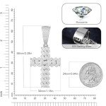 Men's Silver Moissanite Cross Necklace & Cuban Link